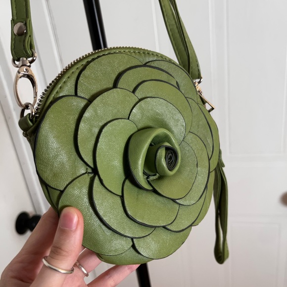 Green Flower Mini Purse - Picture 1 of 4